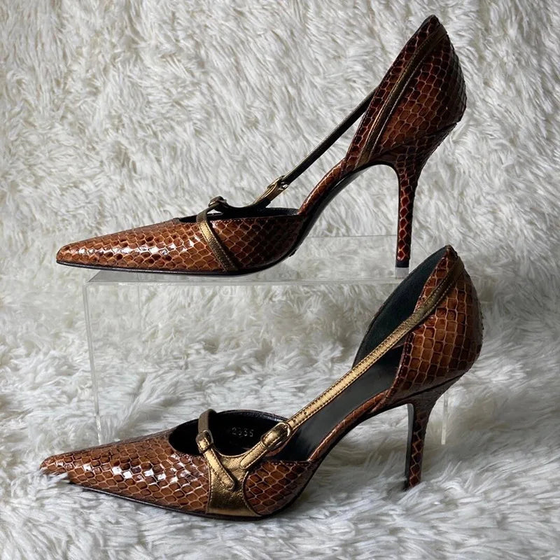 Pointed Toe Thin High Heels Lace Up Retro Street Style Party Dress Shoes Brand Designer Pumps Zapatos De Mujer