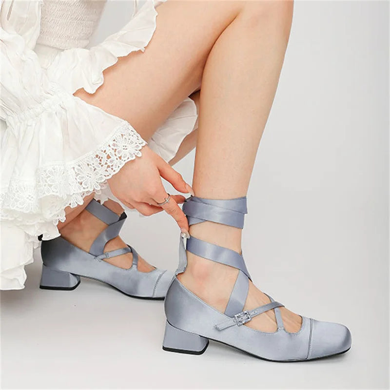 Ballet Blue Black Pink Heels Round Toe Lolita Mary Janes Pumpsfree Shipping Shoes on Offer Sandals Summer