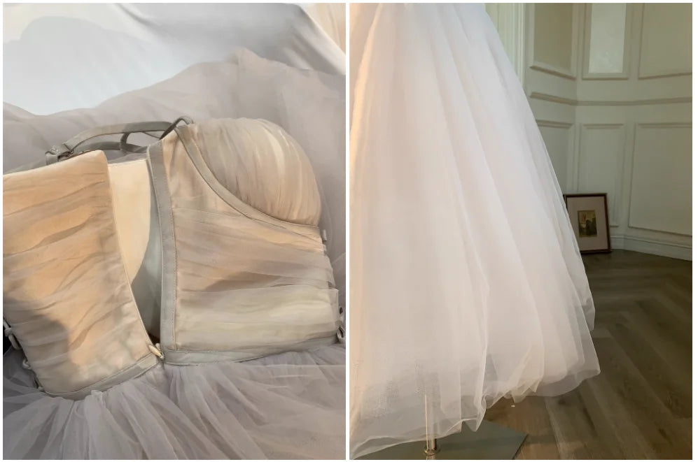 Fairycore White Princess Dress Sweet Ball Gown Birthday Party Vestidos Gauze Bodycone Strapless Camisole Long Dresses