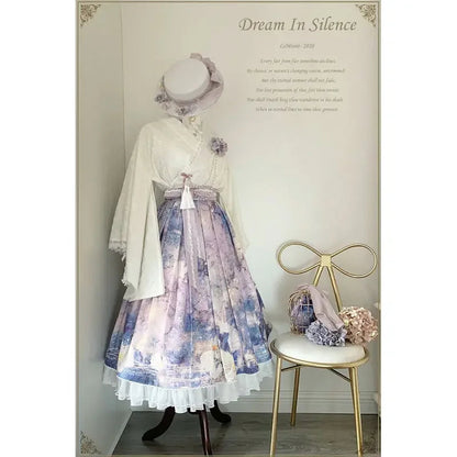 Lolita Halflength Skirt for Woman Gift Belt Skirt Midlength Skirt