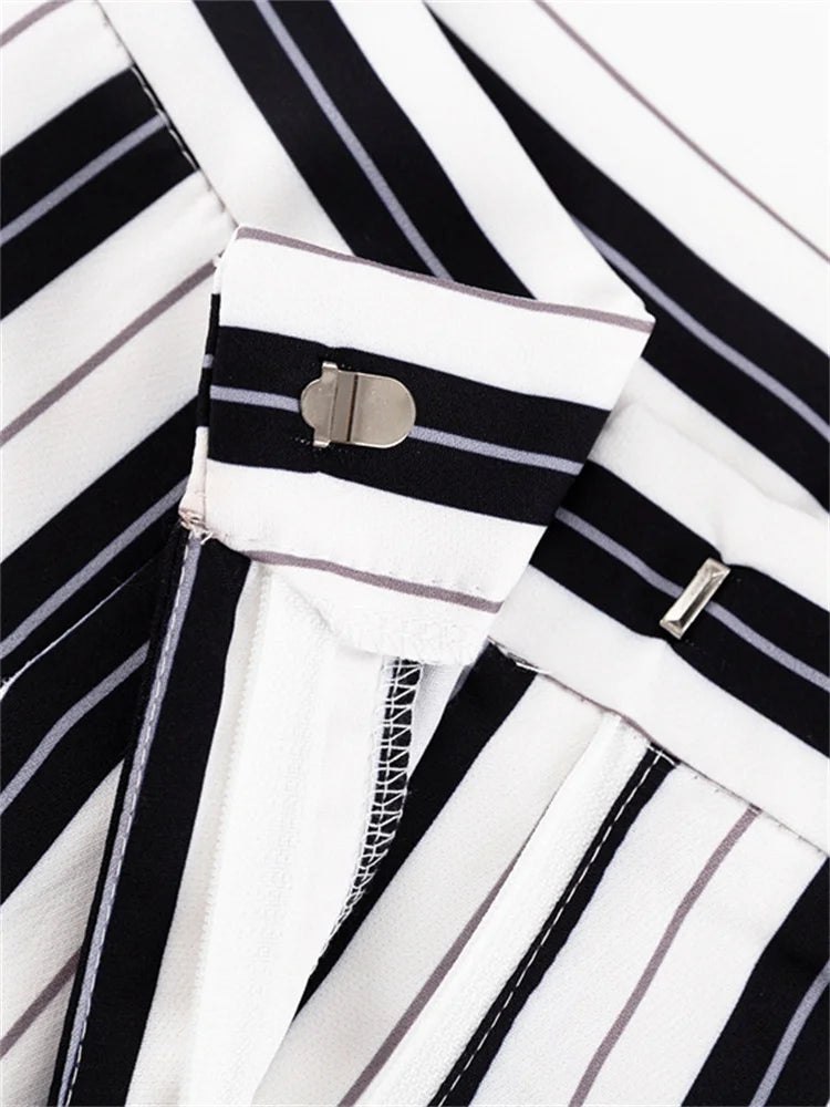 High Waist Zebra Printed Pants Loose Patchwork Wide Leg Trousers Contrast Pocket Flared Trousers