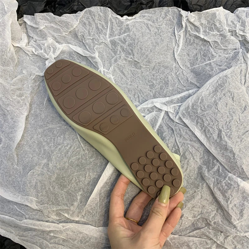 Spring Flats Ballerina Shoes Brand Square Toe Flat Ballet Shoe Female Slip on Loafers Zapato