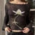 Flower Long Sleeve Knitted Crop Tops Aesthetic See Through Sweater Tees 90s Y2k Gyaru Crop Tops Jumpers Cottage Clothes