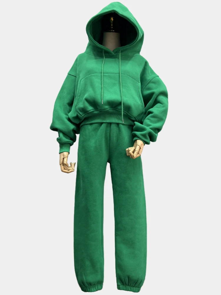 New Hoodies Suit Winter Spring Tracksuit Two Pieces Set Sports Pullover Sweatpants Sweatshirt Mujer