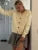 Knit Sweater Cardigan Coat for Long Sleeve Patchwork Ribbed Loose Cropped Top Female Knitwear Outwear Jumpers