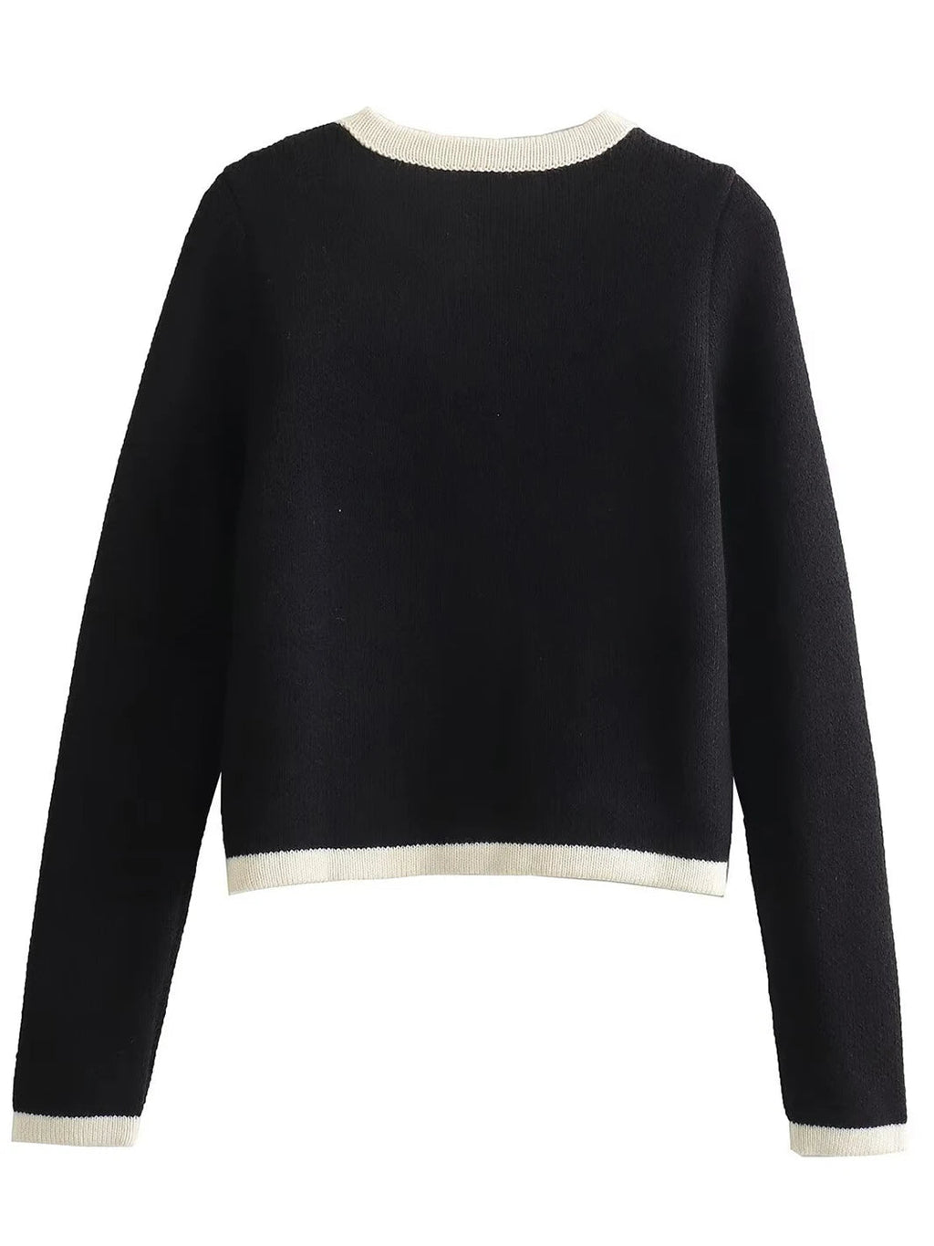Patchwork Slim Sweater Cardigan for Woman Oneck Long Sleeve Single Breasted Sweaters Coat Allmatch Jumper