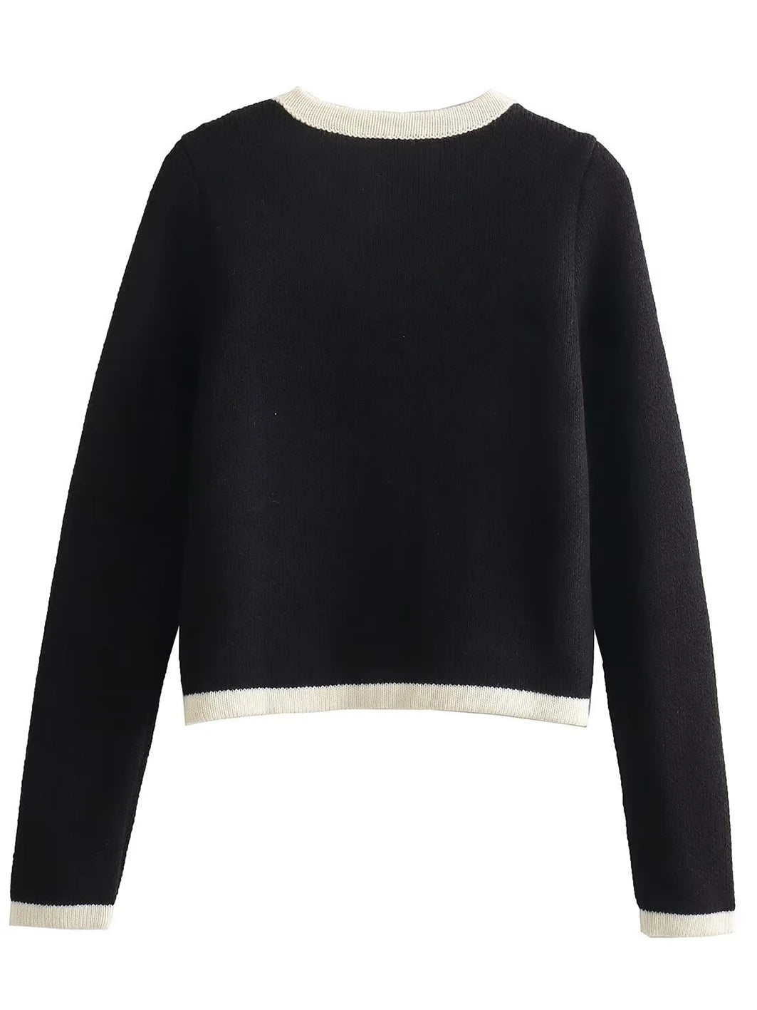 Patchwork Slim Sweater Cardigan for Woman Oneck Long Sleeve Single Breasted Sweaters Coat Allmatch Jumper