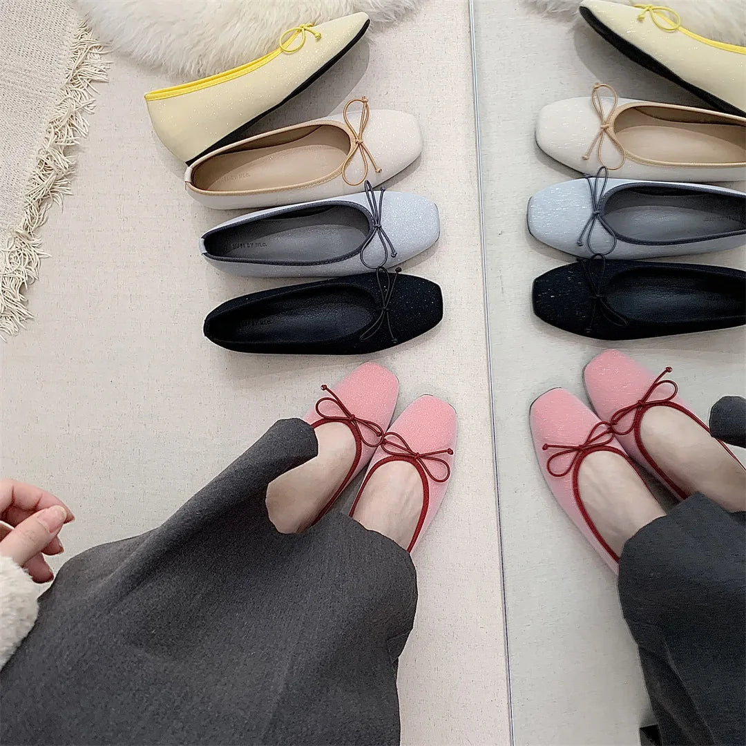 Increas Height Summer Shoes Square Toe Female Sneakers Clogs Platform Autumn Allmatch Dress Flats Slipon M
