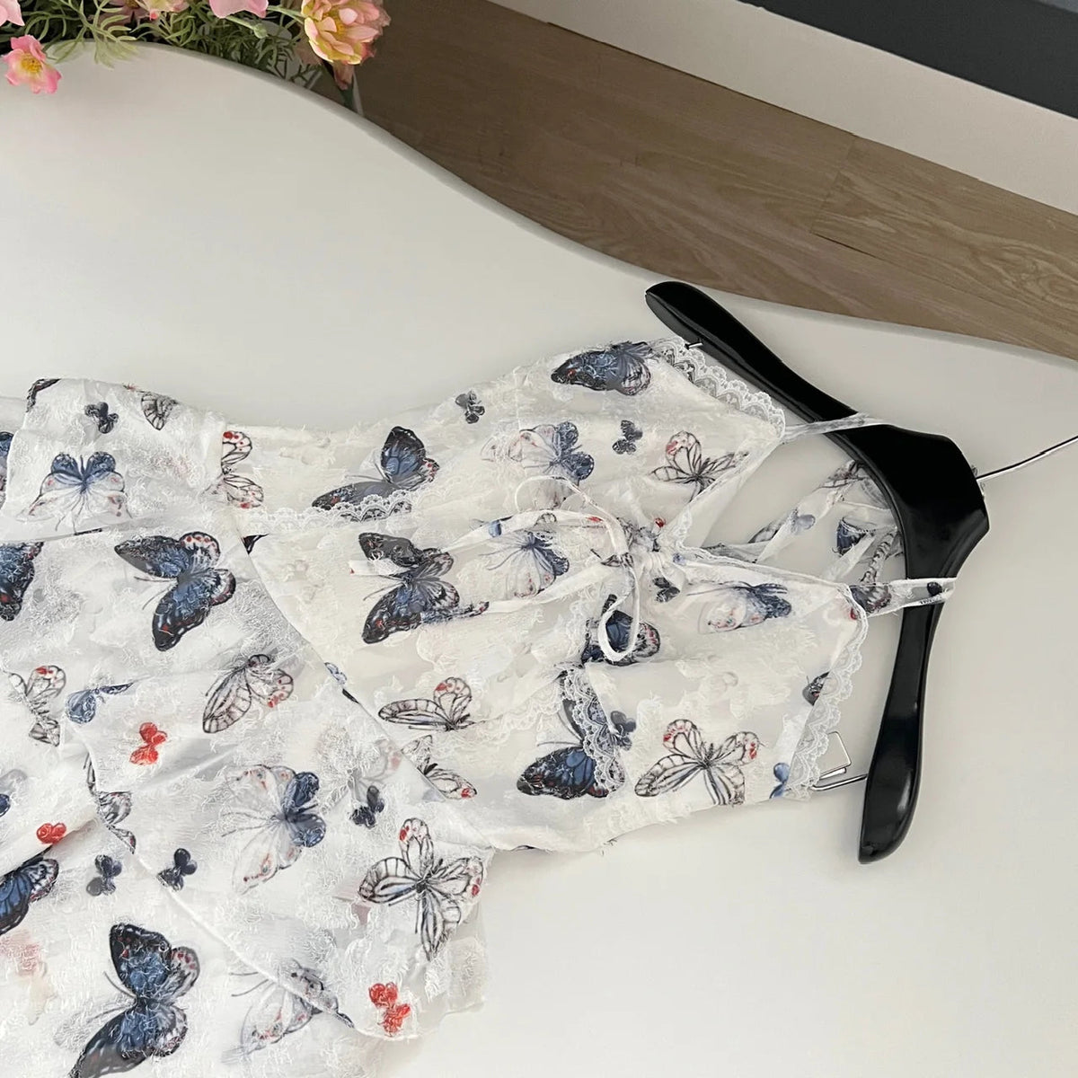 2000s Y2k Irregular Midi Dress Female Short Party Japanese Print Sleeveless Dress One Piece Dress Korean Summer