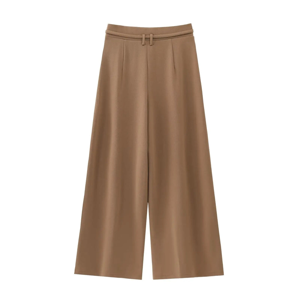 European and American Style New Temperament Versatile Pants Fashionable Simple Drape Wideleg Suit Pants