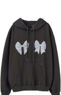 Kawaii Bow Print Hoodies Y2k Long Sleeve Sweatshirt Oversized Sweet Girl Causal Loose Autumn Winter Clothes Ins