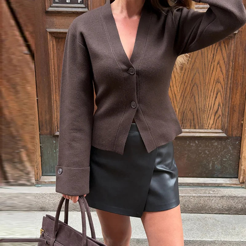 's Cardigan Loose V-neck Knitted Single Breasted Full Sleeve Sweater Female Autumn Winter New Lady Knitwears