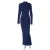 Half Turtleneck Long Sleeves Maxi Dress Office Lady Clothing Back Slit Gown Dress Female Autumn
