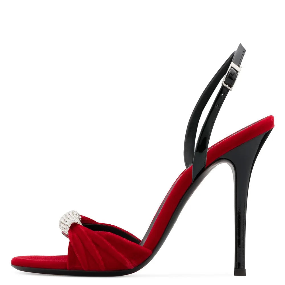 Suede Fine High Heels Open Toe Rhinestone Party Dress Shoes Sandals Female Wedding Shoe Bride Sandalias Mujer