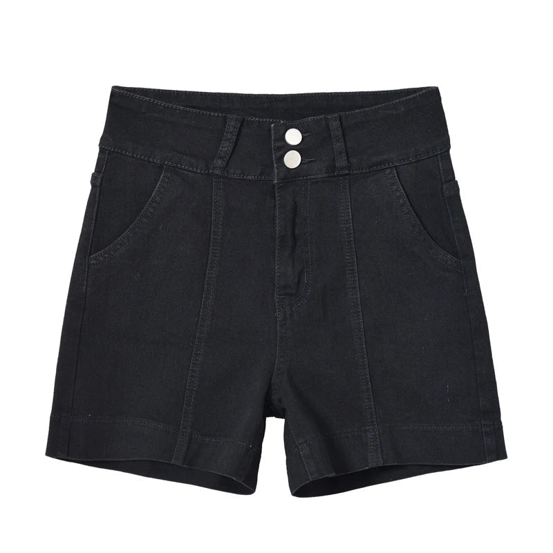 New Summer High Waist Wide Leg Denim Shorts Straight Short Jeans Variety Pants Korean