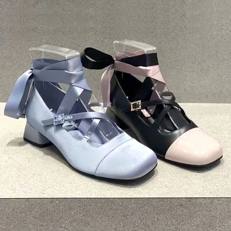 Ballet Blue Black Pink Heels Round Toe Lolita Mary Janes Pumpsfree Shipping Shoes on Offer Sandals Summer