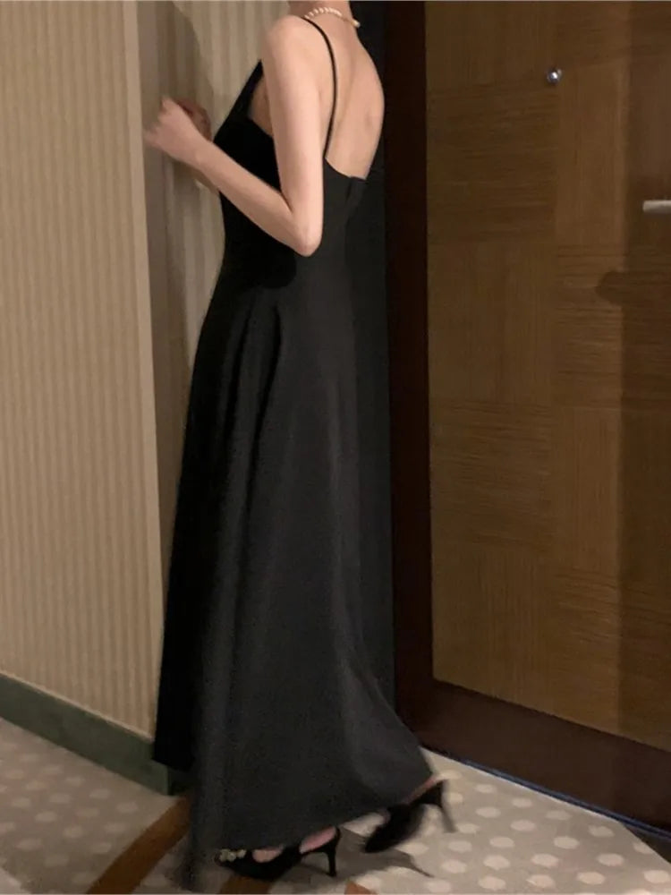 Long Dresses for Wedding Evening Party Dress Sleeveless A-line Summer Korean One Piece Vestido Mujer