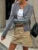 Female Sweater Knit Cardigan Coat Loose Long Sleeve Patchwork Scoop Neck Outwear Autumn Knitwear Coat