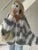 V-neck Scarf Sweater Cardigan Female Contrast Patchwork Autumn Hollow Out Outwear ’s Knitwear Coat Cardigan