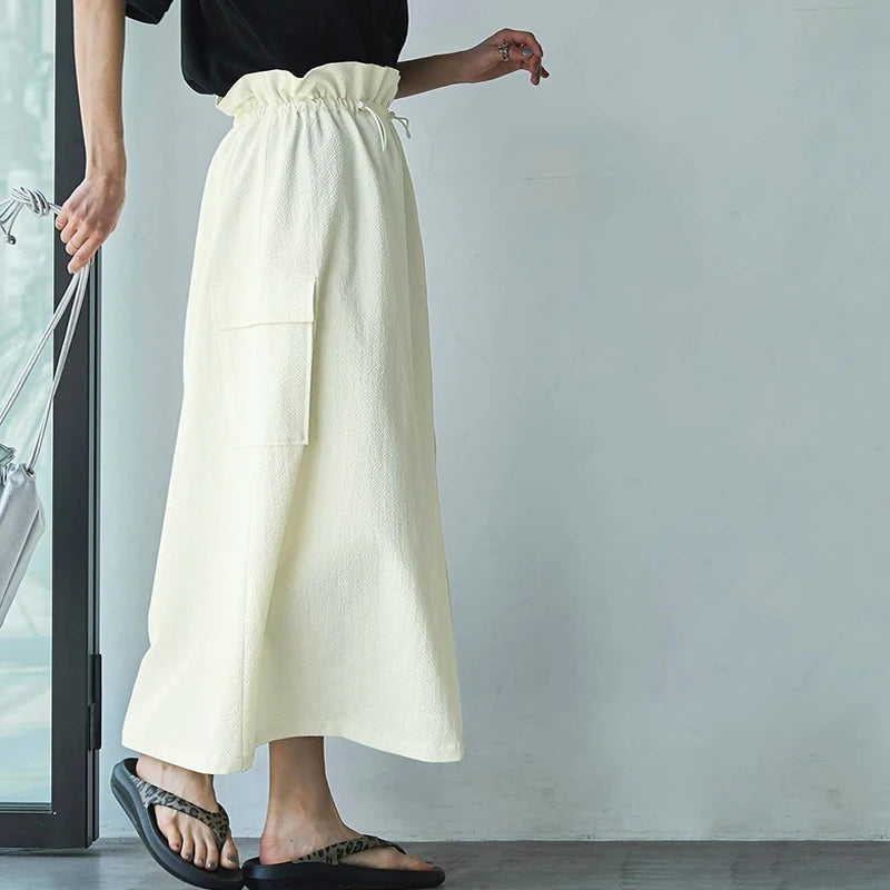 Skirt Sweet Autumn New Pockets Slim Long Skirt Club Party Female Versatile Skirt