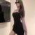 Patchwork Mini Dresses Long Sleeve Bodycon Lace-up Hollow Out Y2k Club Party Dress Korean Autumn New Vestidos