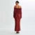 Beach Knitted Off the Shoulder Long Dress Slim Flare Sleeve Hollow Out Maxi Dresses Summer Lady Hip Package Robes