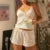 Fairycore Comfy 2 Piece Pajama Set 00s Retro Kawaii Bow Sleeveless Camis Crop Tops + Shorts Y2k Sleepwear Loungewear