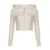 White Slim Zip Up Hooded Cropped Sweater Cardigan Autumn Winter New Sweet Coquette Fluffy Outerwear