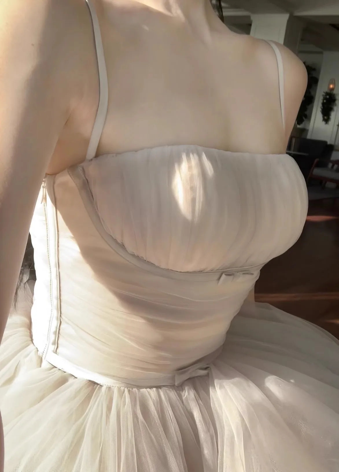 Fairycore White Princess Dress Sweet Ball Gown Birthday Party Vestidos Gauze Bodycone Strapless Camisole Long Dresses