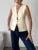 Knit V-neck Sweater Tank Top High Waist Patchwork Autumn Knitwear Y2k Cardigan Top Vest