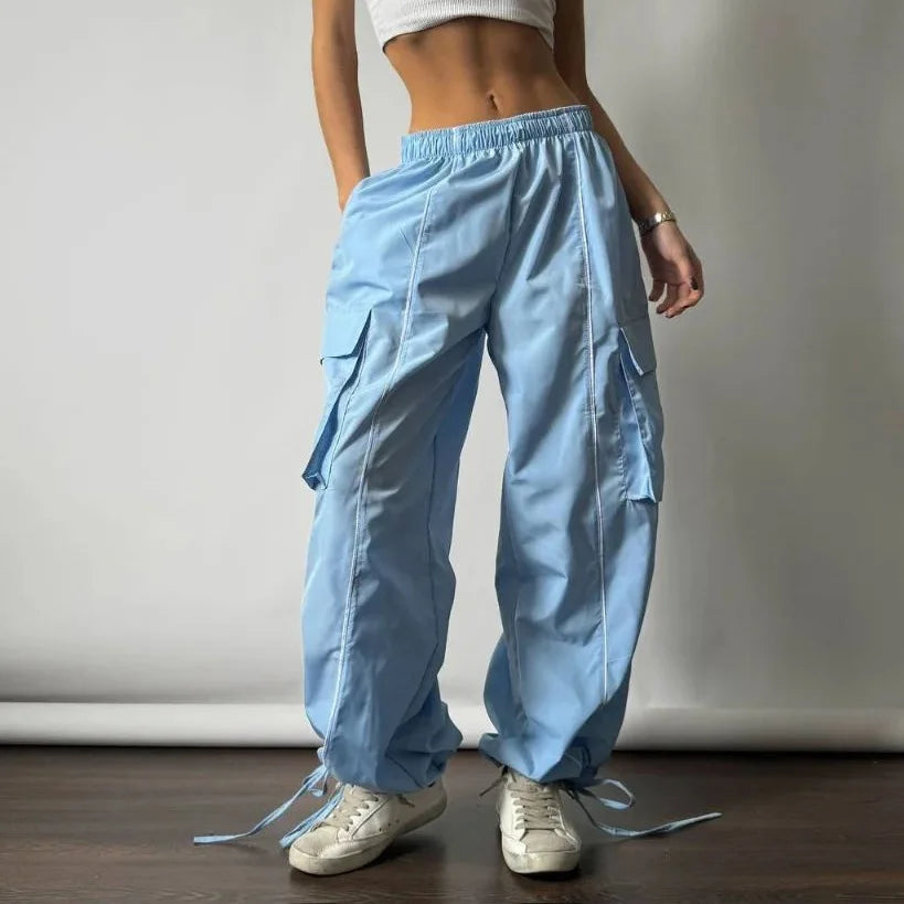 Y2k Aesthetic Cargo Pants American Retro Harajuku Baggy Trousers Oversized Sweatpants