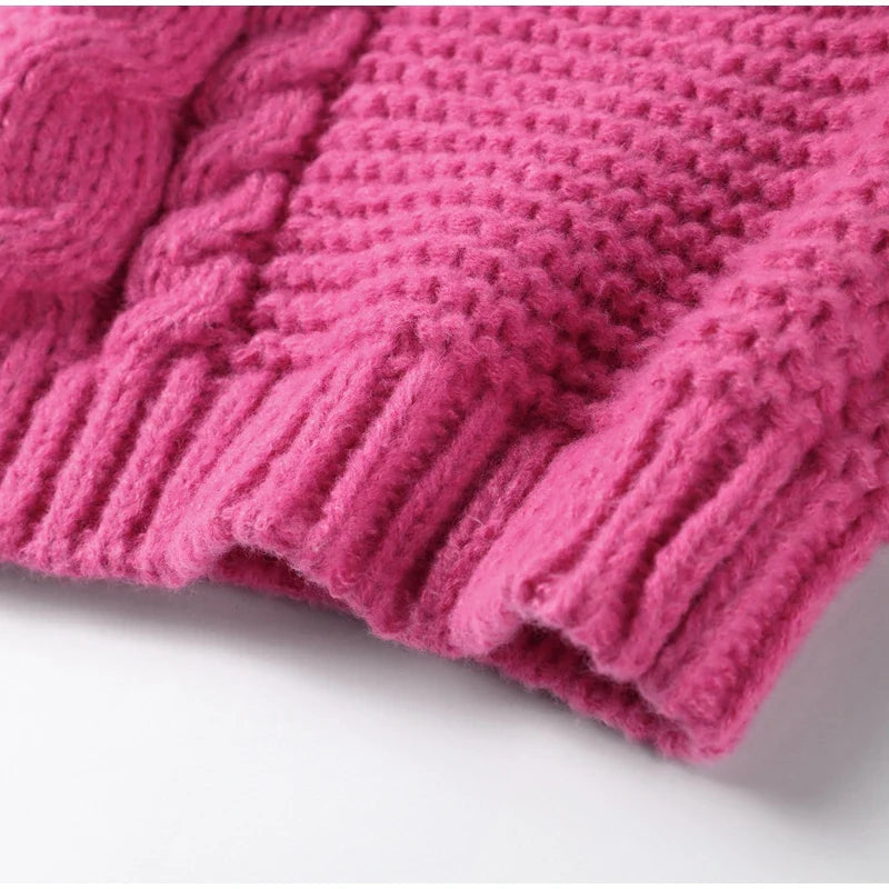 Loose Twist Knitted Sweater Pullover Oversize O-neck Long Batwing Sleeve Female Pullovers Autumn Winter Lady Sweaters