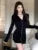 Knitted Mini Dresses for V-neck Flare Sleeve Bodycon Slim Party Dress Korean New Short Vestidos Mujer