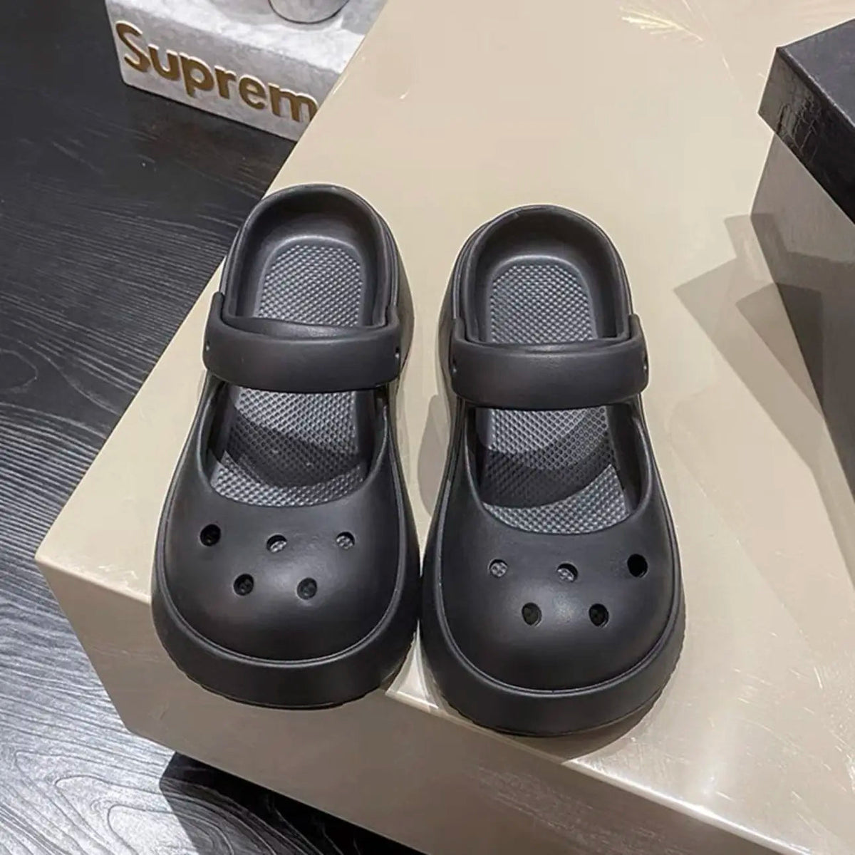 Platform Kawaii Slides Shoes White Summer Slippers and Sandals on Beach Thick Normal Top Designs Vip 39