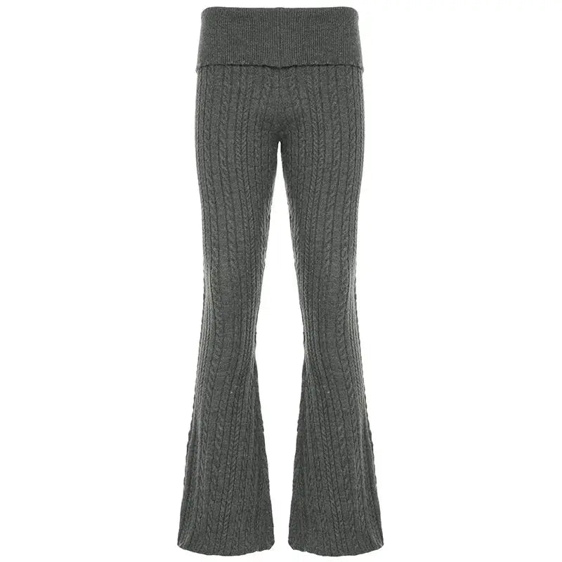 New Style Knitted Pants Lowwaisted Slimfitting Bootcut Pants Autumn Winter Style Versatile Hot Girl Woolen Pants