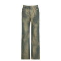 Gradient Color Jeans Loose Washed Y2k Wide Leg Pant High Street Straight Denim Trousers