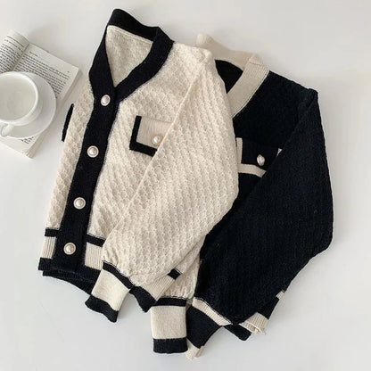 ’s Korean New Korean Loose Long-sleeved Knit Sweater Cardigans Outwear Coat