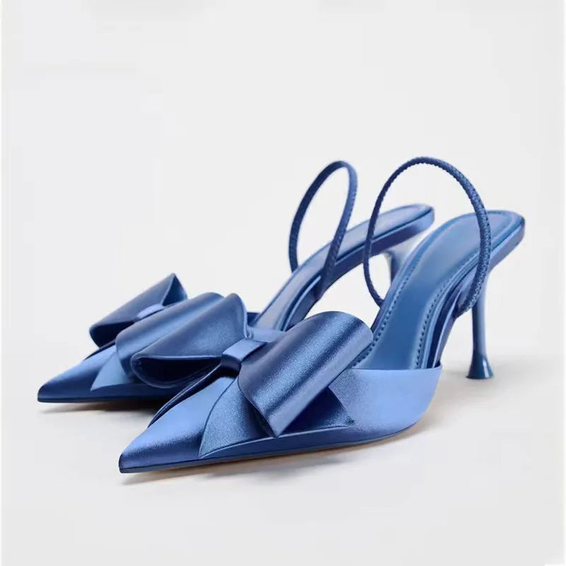 Cross Upper Pumps Slingbacks Point Head Spike Kitten Heels Sandals for Woman Khaki Heels Slipper Shoes Trend