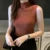 Knitted Slim Tank Top Sleeveless O-neck Crop Top T-shirt Cotton Off Shoulder Crop Tank Top Summer