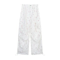 Printing Cargo Trousers for High Waist Patchwork Drawstring Long Pants Female Style