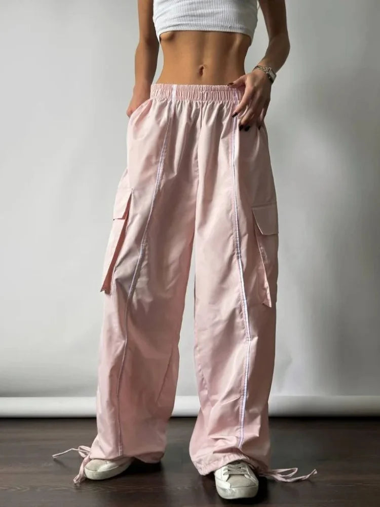 Y2k Aesthetic Cargo Pants American Retro Harajuku Baggy Trousers Oversized Sweatpants