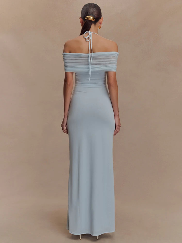 Off Shoulder Strapless Maxi Dress