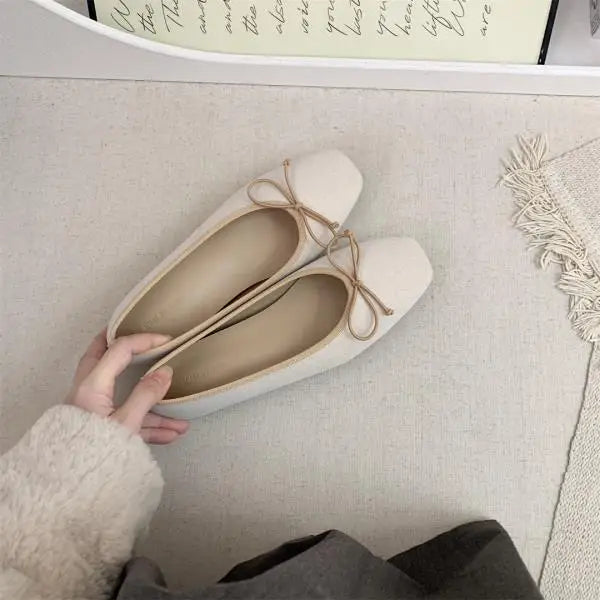 Increas Height Summer Shoes Square Toe Female Sneakers Clogs Platform Autumn Allmatch Dress Flats Slipon M