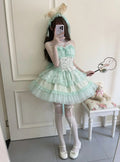 Japan Mini Dress Summer Sleeveless Lolita Dress Female Tierred Wedding Party Dress Lady White Prom Dress