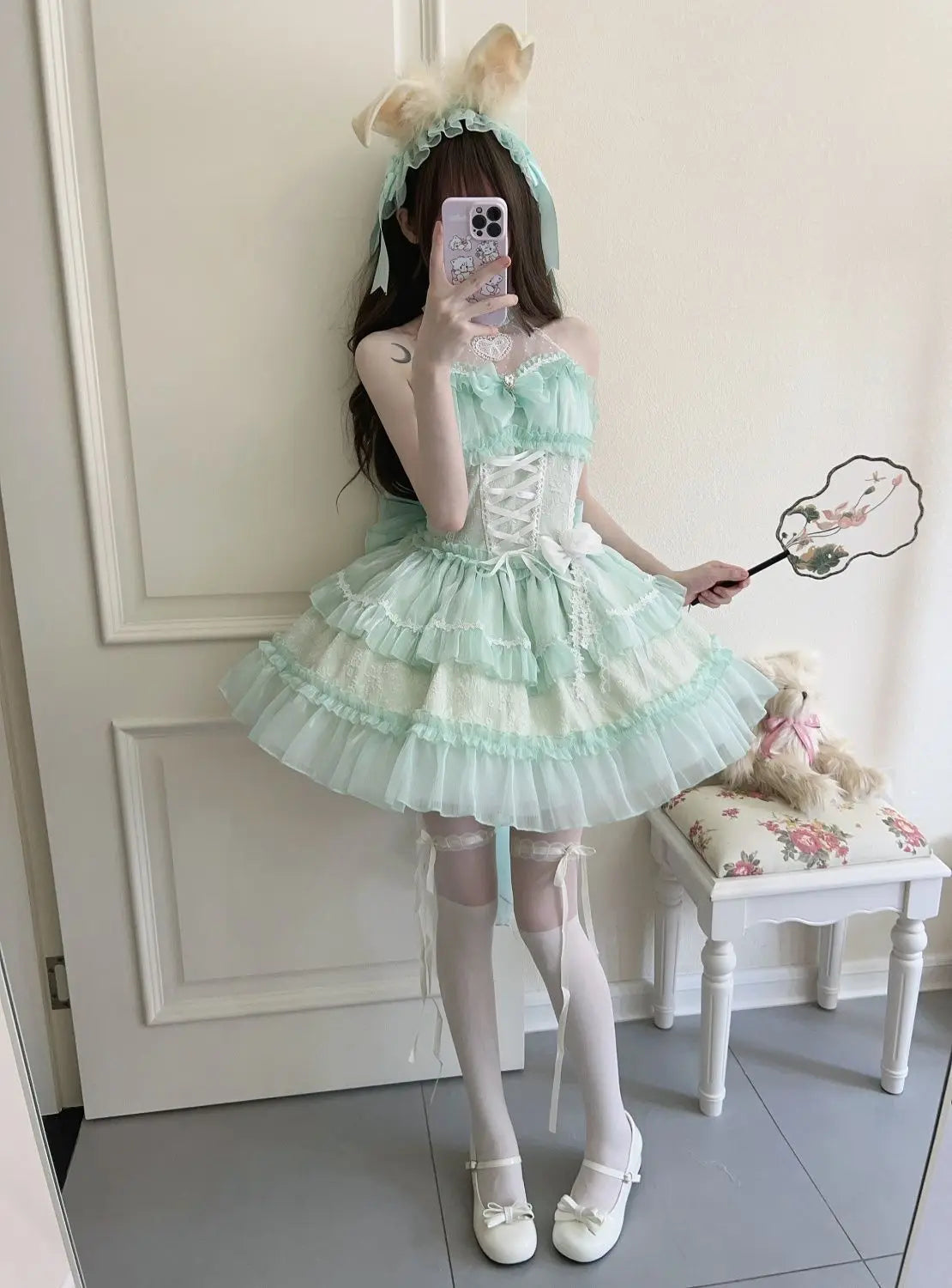 Japan Mini Dress Summer Sleeveless Lolita Dress Female Tierred Wedding Party Dress Lady White Prom Dress
