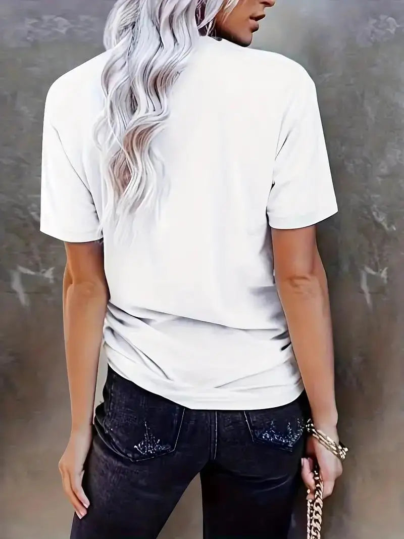 Creative Sun Printing T-shirt Hip Hop Summer Tops Crewneck All-match Short Sleeve Cotton Comfortable Female Clothing