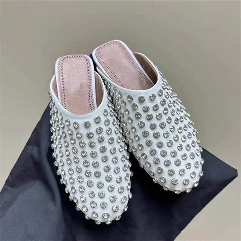 Summer Comfort Flat Mary Jane Single Shoes European and American Rivet Buckle Shoes Dance Shoes