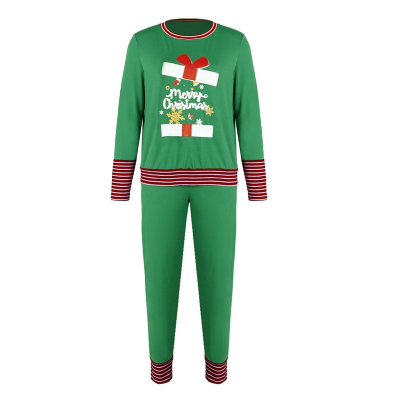 Merry Christmas Pajamas Set Matching Set Full Sleeve Tops+pants 2 Pieces