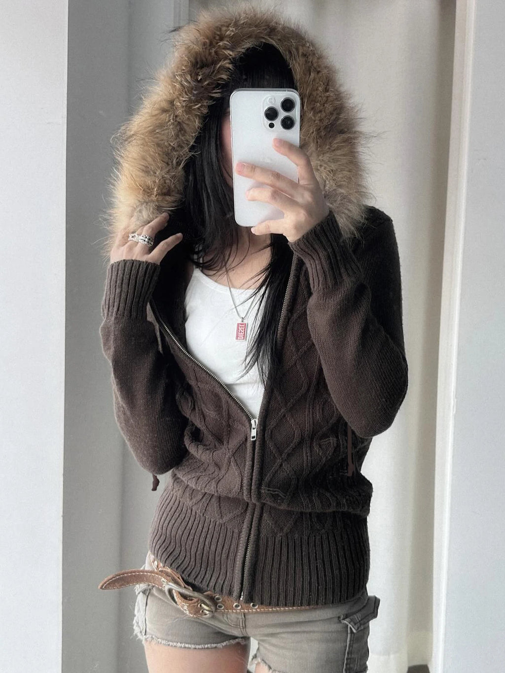 Hooded Knitted Autumn Winter New Sweater Cardigan Long Sleeve Retro Causal Style Korean Sweater Coat