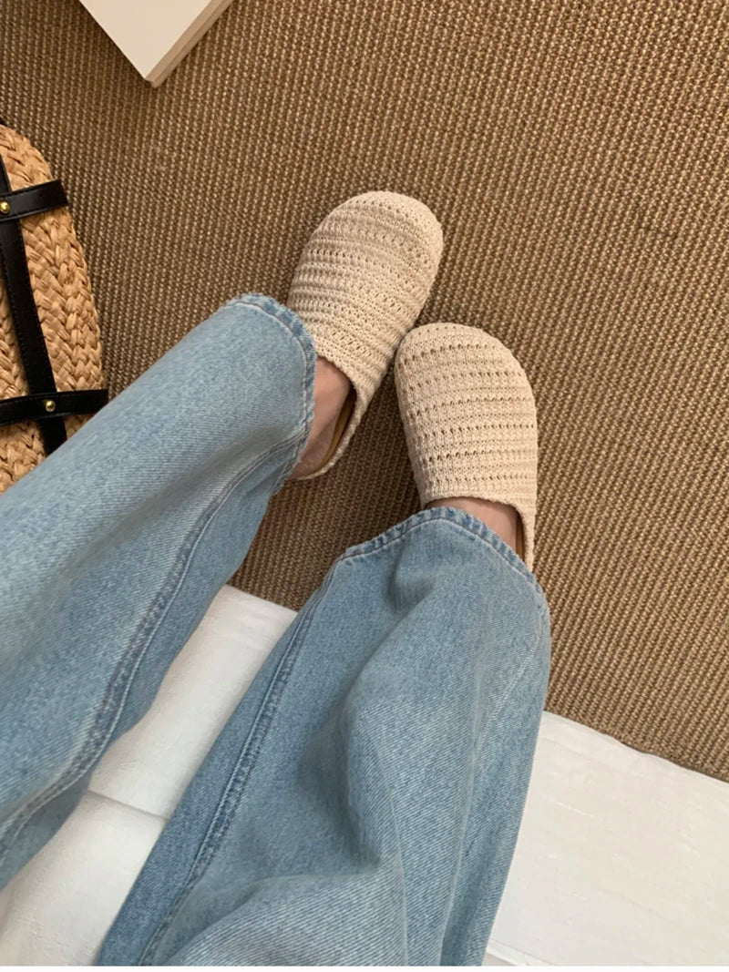 Summer Breathable Hollow Out Mules Slippers Slip on Singbacks Shoes Dress Slides